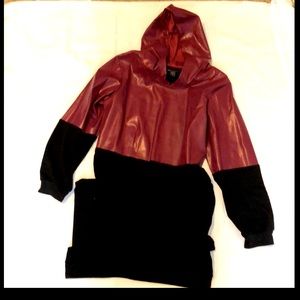 Ashley Stewart Burgundy/Black Dress, 12, 65% Polyester 30% Rayon